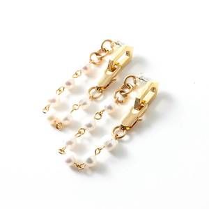 NEW ANNE-MARIE CHAGNON saopaolo earrings in pearl/gold